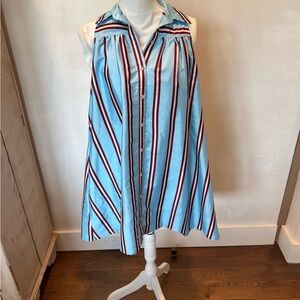Anthropologie Blue Striped Midi Dress
